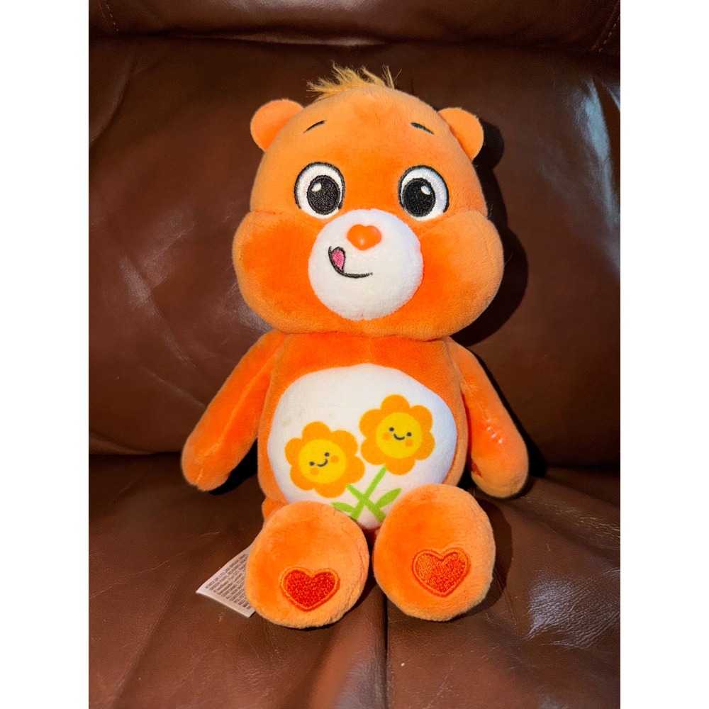 Care Bears Friend Bear Orange Plush Stuffed Animal 2022 Basic Fun Sunflower